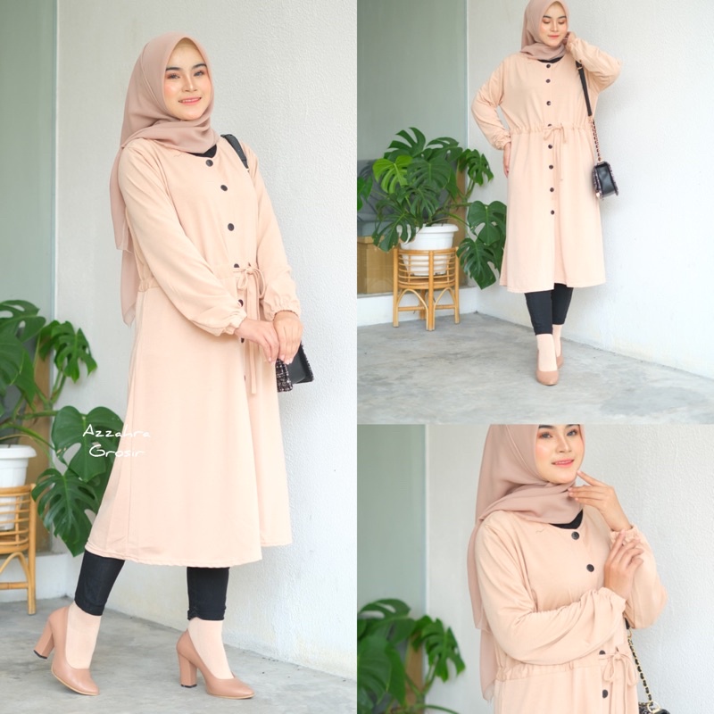 Piko Tunik - LD105 Busui Tunik Babyterry Import / Serut Pinggang /  R.9 - 259-6055