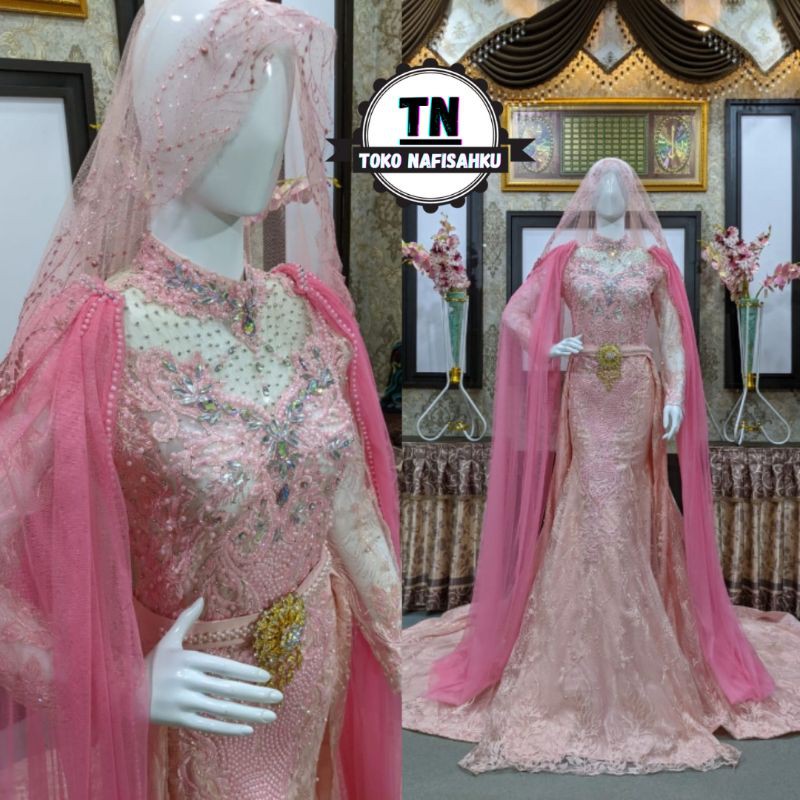 GAUN PENGANTIN SLIM MEWAH | GAUN PENGANTIN MUSLIM | BAJU PENGANTIN MODERN | KEBAYA PENGANTIN