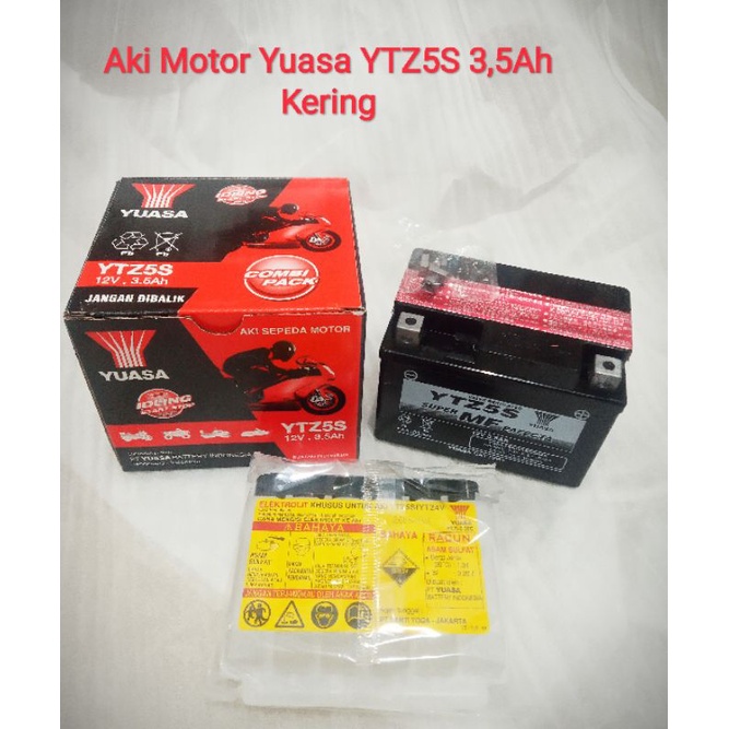 Aki Motor Yuasa YTZ5S 3,5Ah Kering GTZ5S Original Honda Beat Scopy mio m3 mio soul soulgt revo