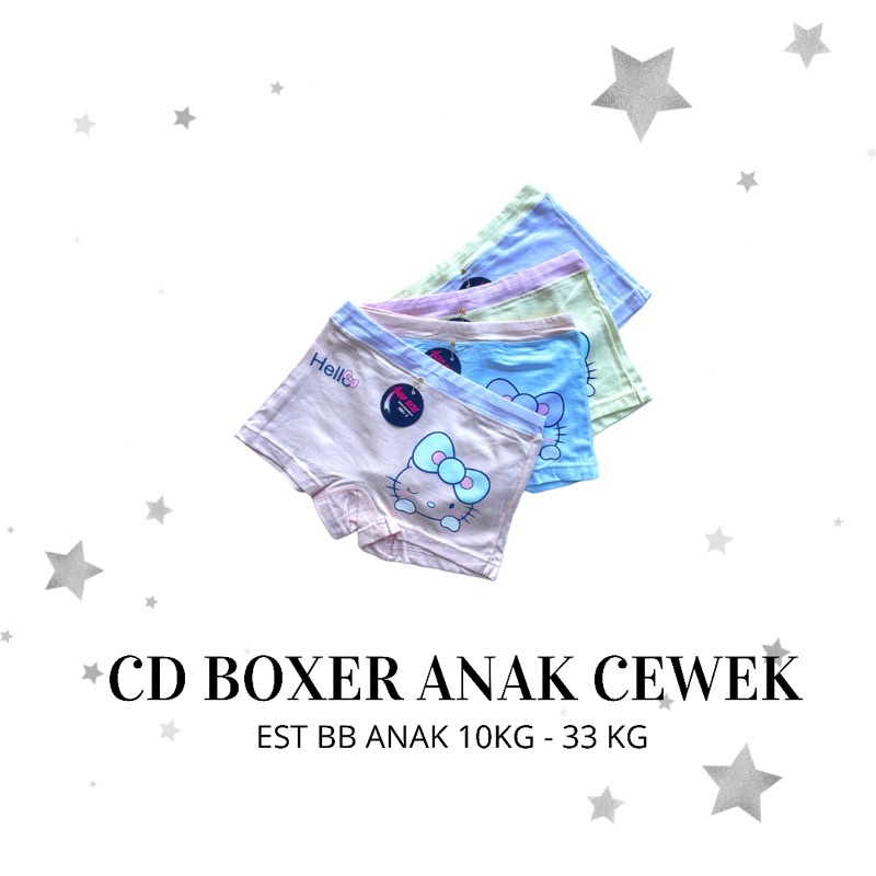 CD Celana Dalam Boxer Bokser Anak Perempuan Cewek Bayi Balita Katun Import Celana Dalam Anak Murah