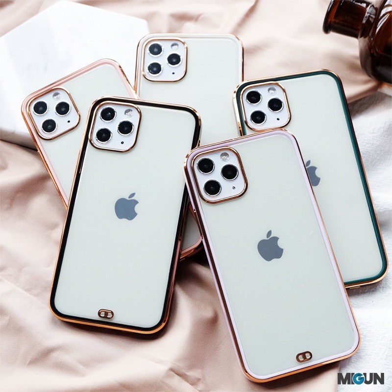 (2) Golden Plating Case - Softcase Antikuning - Iphone 7 8 7+ 8+ X XR XSMAX 11 promax 12