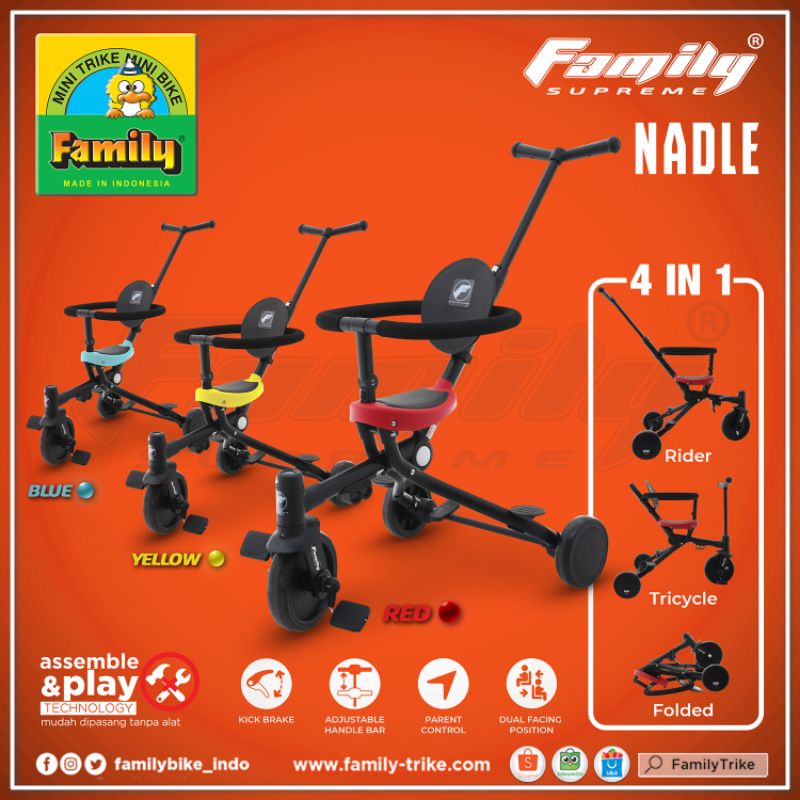 Family Nadle Sepeda Anak Tricycle Stroller