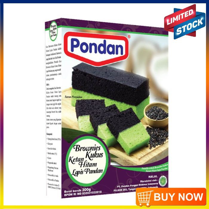 

Pondan Brownies Kukus Ketan Hitam Lapis Pandan 300gr