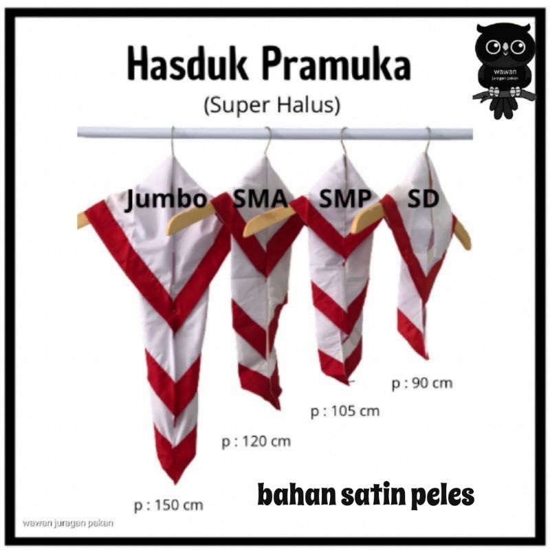 HASDUK KACU PRAMUKA SD SMP SMA JUMBO ATRIBUT PRAMUKA BAHAN SATIN