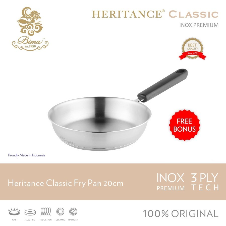 Bima Heritance Classic Fry Pan Frying Pan Wajan Penggorengan Stainless 24 cm