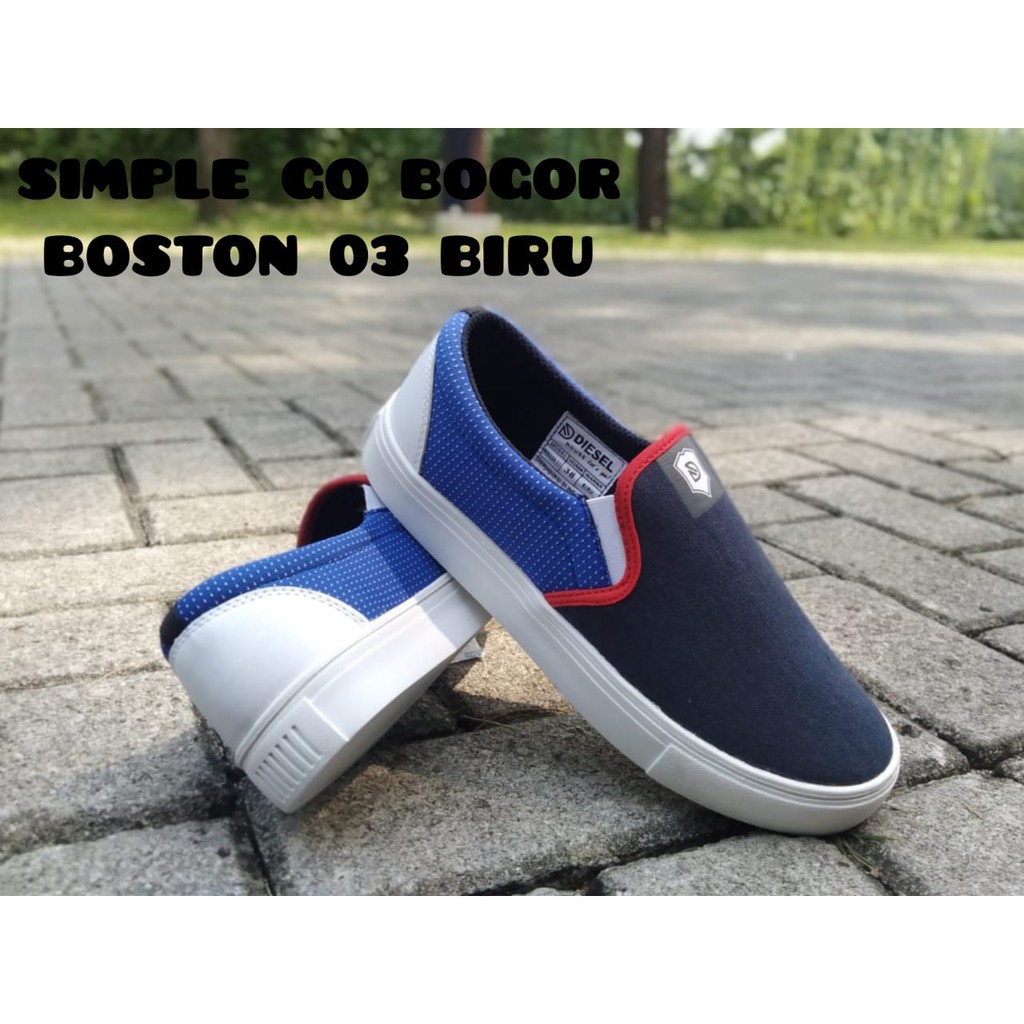 SEPATU SLIP ON PRIA BOSTON DIESEL 03 BAHAN KANVAS INJECT ANTI SELIP 38-43