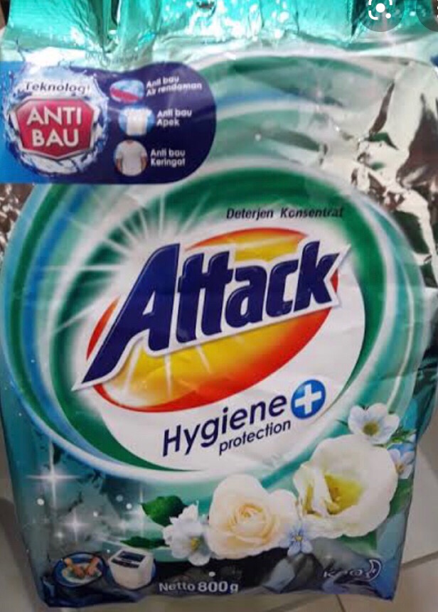 Attack Deterjen Bubuk 800gr Hygiene Protc/violet Parfume/plus Softener Sabun (no.120)