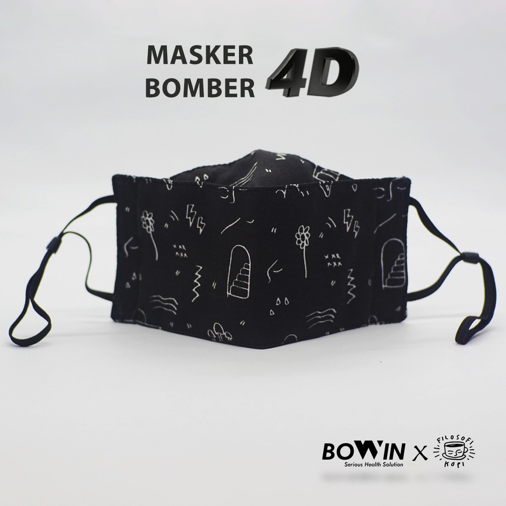 [Bowin X Chicco Jerikho] Masker Bomber- (Masker Kain 4ply / Masker Motor)