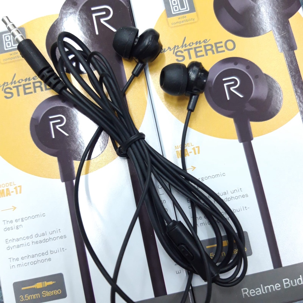 Headset handsfree earphone Karet Realme MA15 MA18 MA17 R-81 RMA 101 R50 MA31 plus Mic