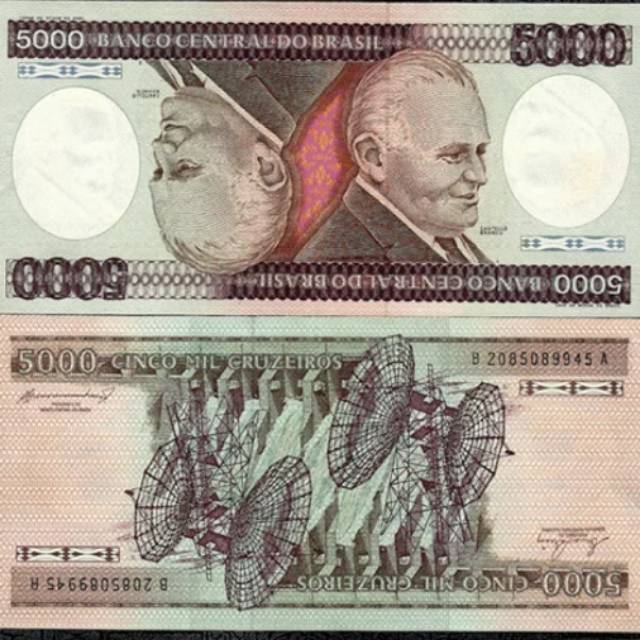 Uang Kuno Luar Atau Asing 5000 Cruzairos Brazil Tahun 1986