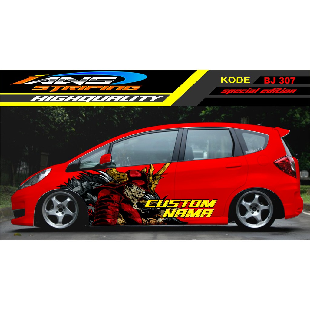 STIKER MOBIL JAZZ, BRIO, AGYA, AVANZA, YARIS / DECAL STICKER MOBIL / STICKER MOBIL KARTUN