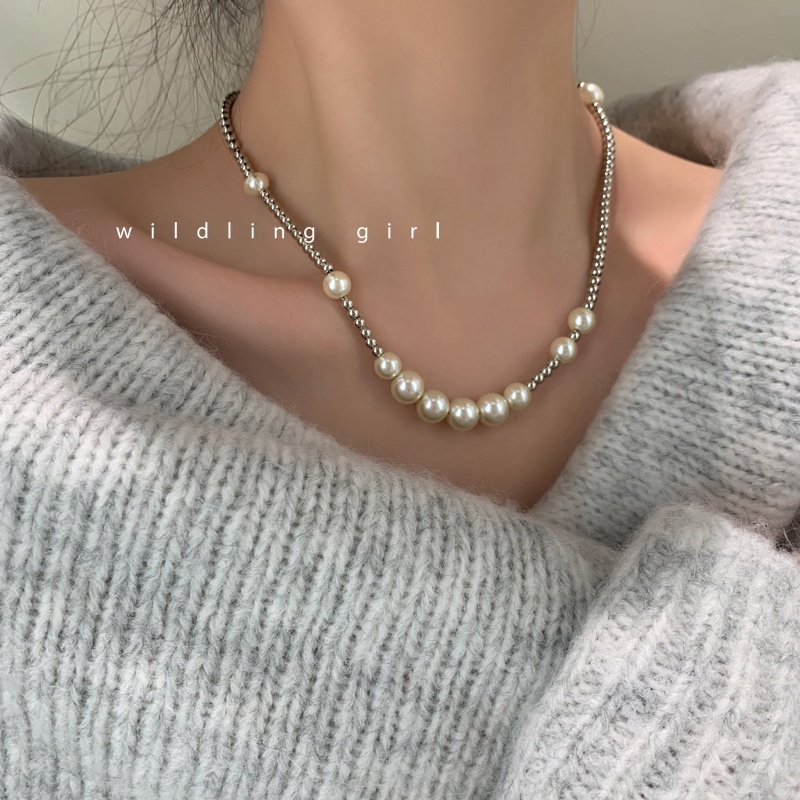 Bead Necklace Accessories Light Luxury Personality Clavicle Chain Hip Hop Street Trendy Fashion