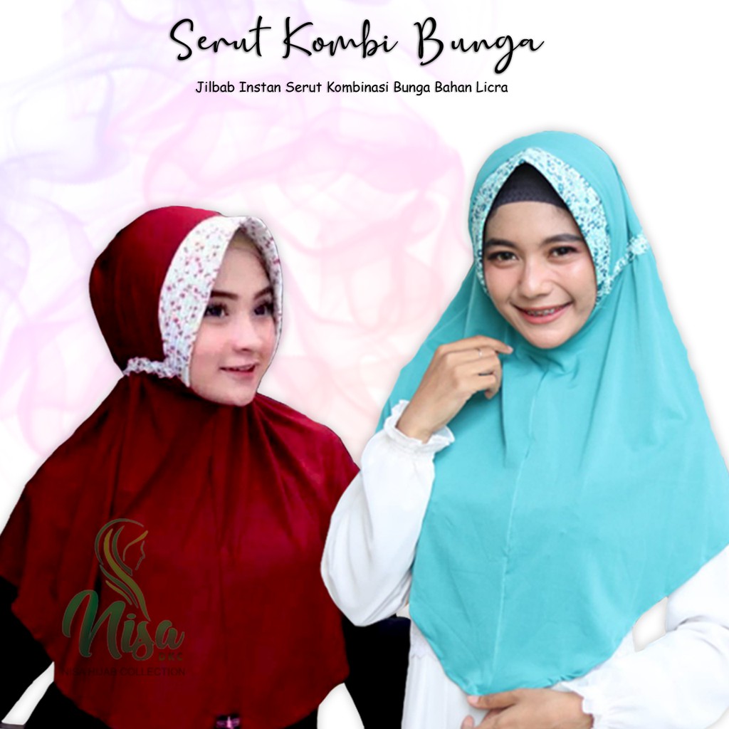 Jilbab Serut Adiba Bergo Jokowi Kombinasi Motif Bunga Dailyhijab Jersey