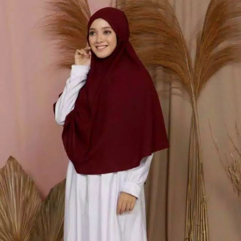 HIJAB BERGO MARYAM JUMBO TALI NON PAD MOSCREPE PREMIUM UKURAN (L)