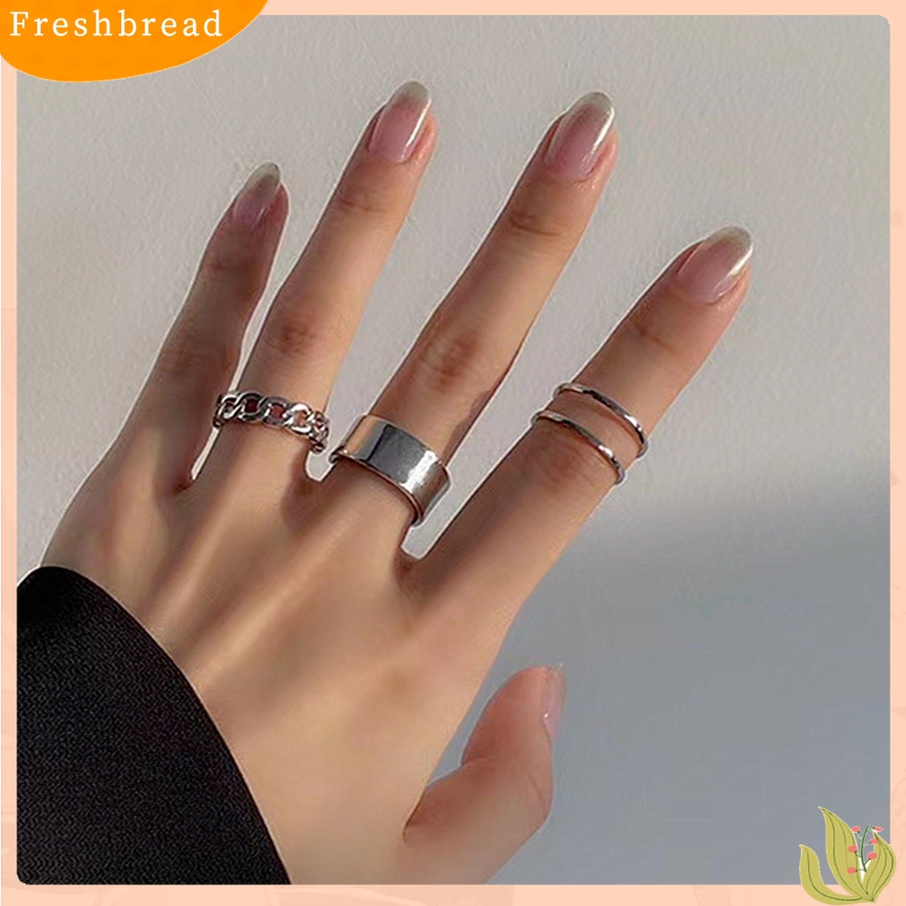 Terlaris 3Pcs/Set All-match Open Adjustable Stackable Finger Ring Knuckle Ring Jewelry Accessory