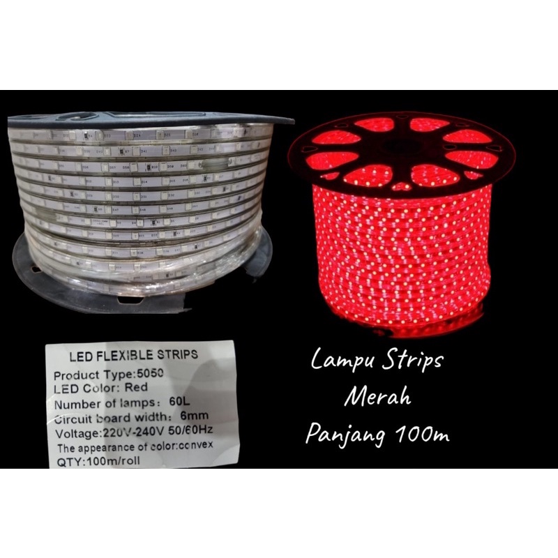 Lampu Selang LED Stripe 5050 SMD AC 220V 1 METER / Lampu Selang LED Waterproof / Lampu Outdoor and Indoor Plafon / Lampu Hias Kamar / Lampu Dekorasi Rumah / Lampu Aesthetic