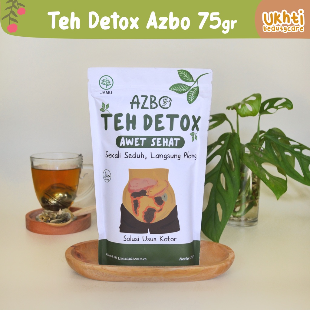 

AZBO Teh Detox 130gr Halal LPPOM | Teh Diet Herbal - Melancarkan BAB - Melancarkan Haid - Detox Toxin - Detoks Racun - Teh Pelangsing - Teh Daun Jati Cina - Teh Hijau | Teh Detoks Azalea Botanicals
