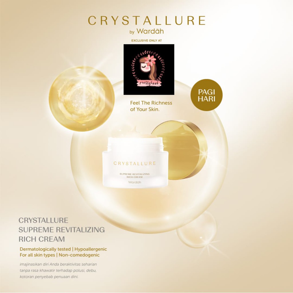 Wardah CRYSTALLURE Supreme Revitalizing Rich Cream SPF 35 PA +++, 50 gr