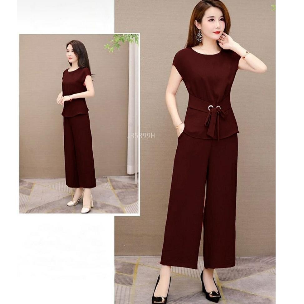 D3Z9 FWG - STELAN FELICIA / SETELAN WANITA / CELANA DAN BAJU WANITA / SETELAN / SET KOREA BY8