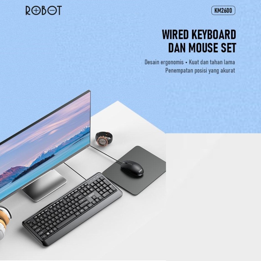 Robot KM2600 Wired Keyboard &amp; Mouse Combo Original