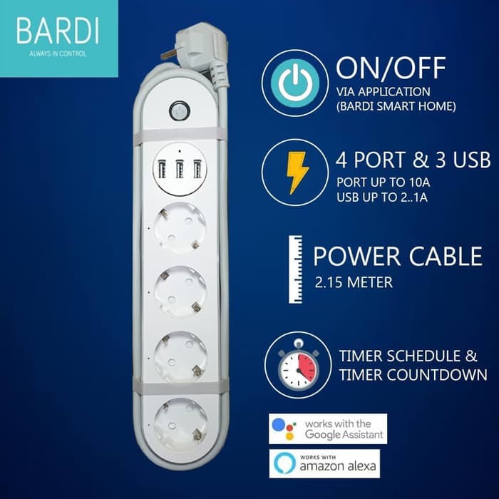 BARDI Smart Extention Power Strips (Smart Stop Kontak, WIFI)