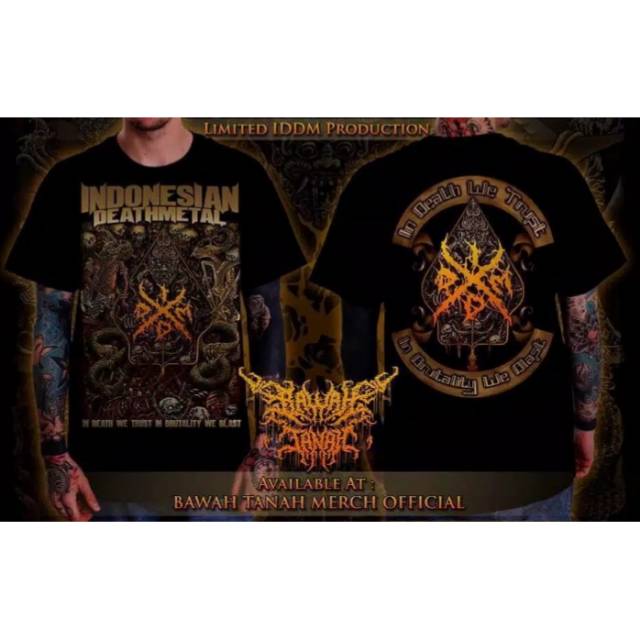 TS WAYANG ORIGINAL IDDM KAOS MUSIK INDONESIAN DEATH METAL BAJU METAL