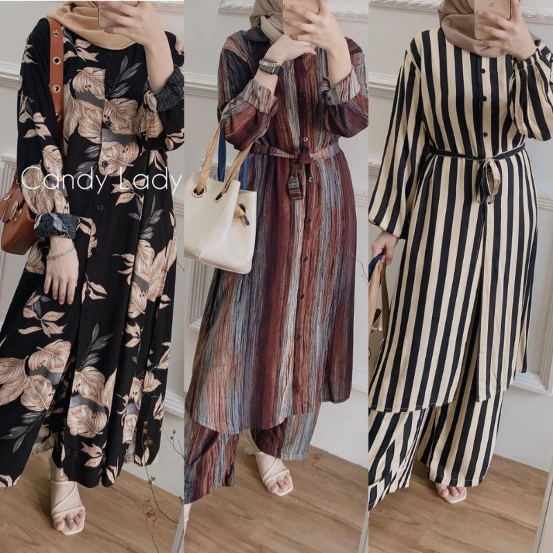 MANDA ONE SET / SETELAN RAYON DAILY ONE SET BAJU SETELAN WANITA KEKINIAN