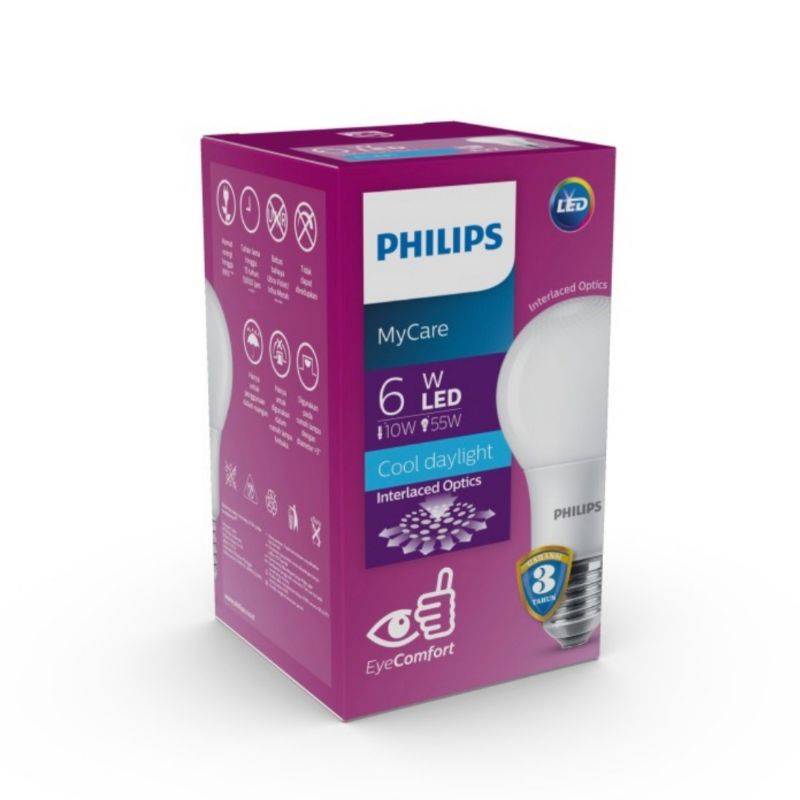 Lampu Philips LED Bulb 6W My CareE27 6500K/3000K 230V