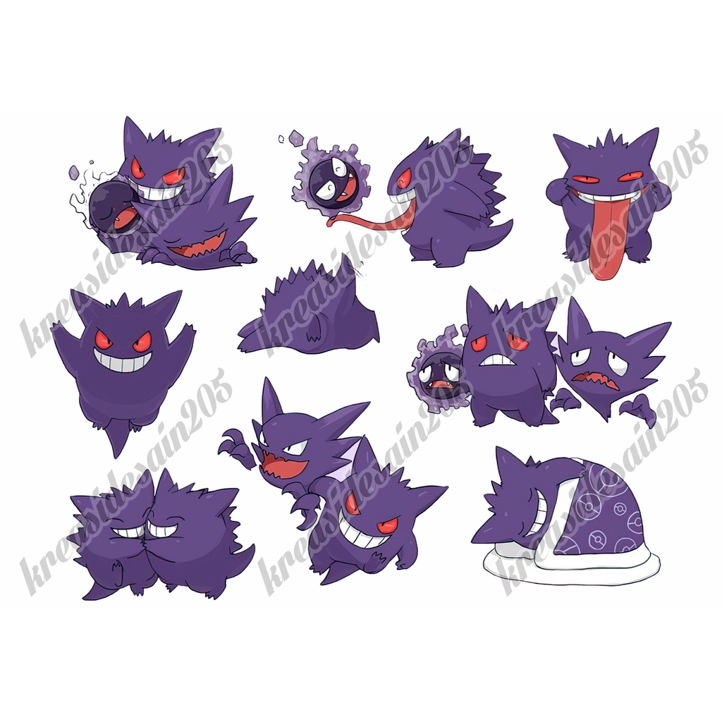 stiker pokemon/pokemon gingar/ stiker anime/stiker laptop /stiker / chibi /stiker motor/stiker seped