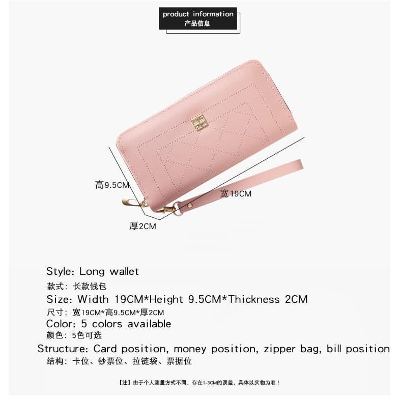 EV D 044-8  Dompet Panjang Relesting Wanita Fashion Korea Import