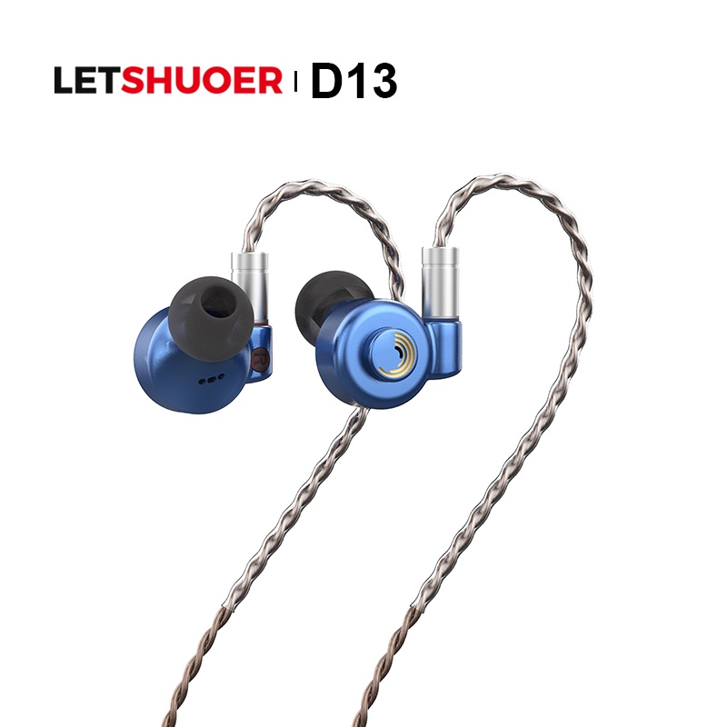 Letshuoer D13 earphone in ear DLC Diafragma 13mm driver IEM moving coil Untuk Shouer S12