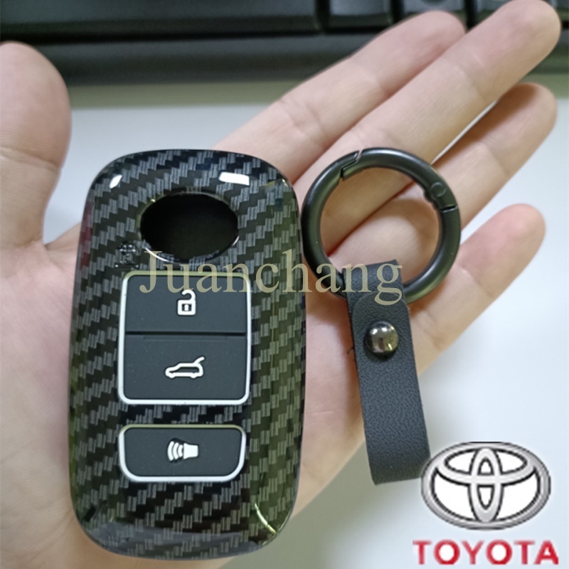 Sarung Kunci Kulit Toyota Raize Rocky Casing Mobil Carbon Leather All New Avanza Veloz 2021 2022 Sarung Kunci Holder Case