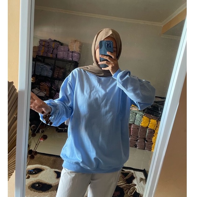 Sweater Polos Wanita Korean Style Basic Remaja Terbaru Size XXL