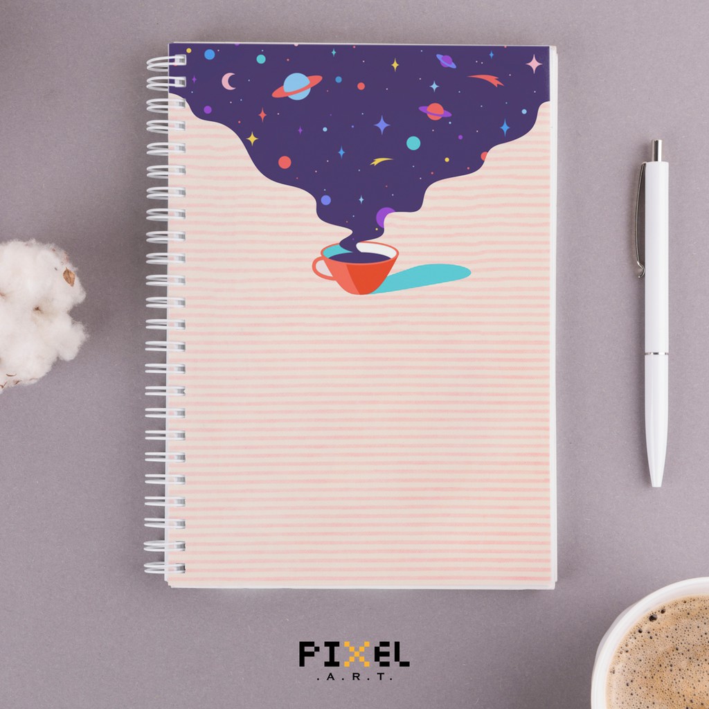 

Notebook Spiral Soft Cover Tema Stripe/ Binder/ Buku Agenda
