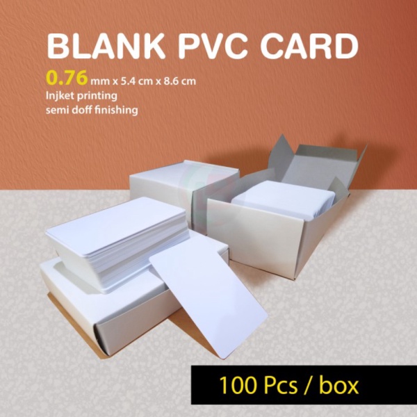 

Stock Terlaris Kartu PVC Inkjet ID CardKetebalan 0.76 mmSemi Doff Finishing 100 pcs ID CARD aura