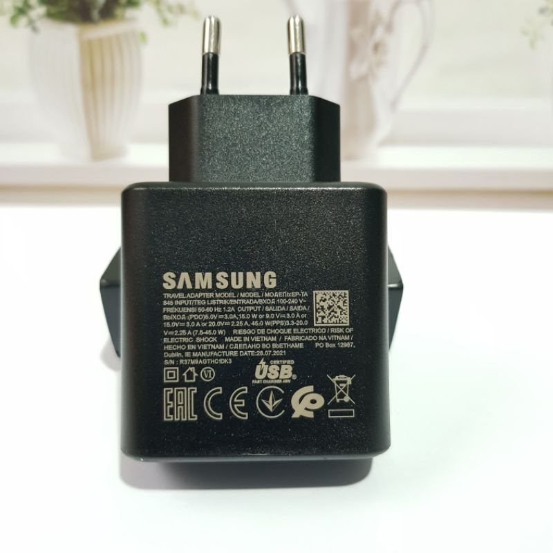 Charger Samsung 45 Watt S22 Ultra S22 Plus Original Super Fast Charging USB Type C