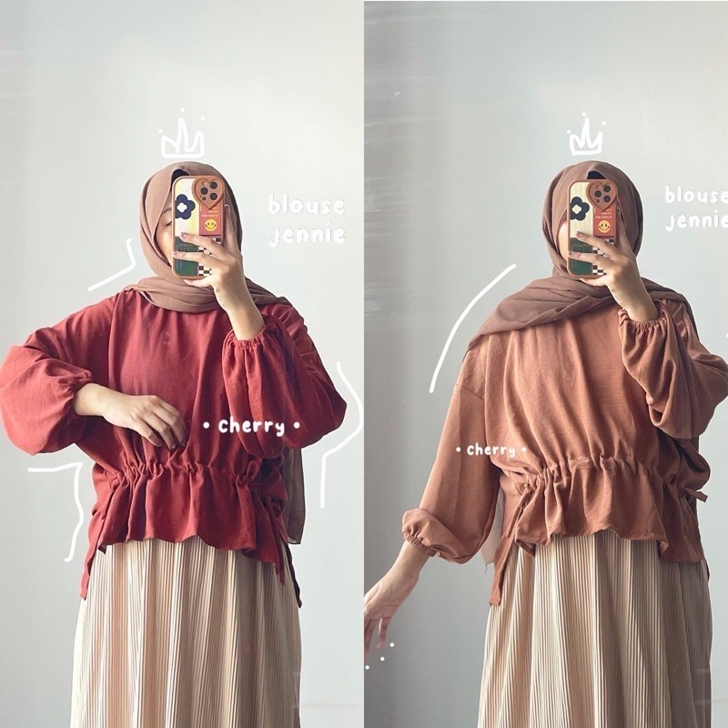 TRIVELA - Blouse Jennie / Blouse Crinkle Airflow / Blouse Atasan Serut / Sorella Blouse Serut