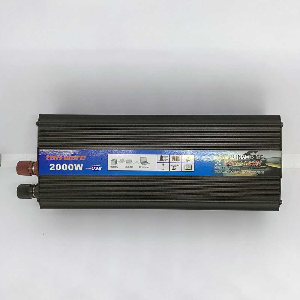 Taffware Rectangle Car Inverter DC 12Volts to AC 220V 2000Watt - PI-Hitam