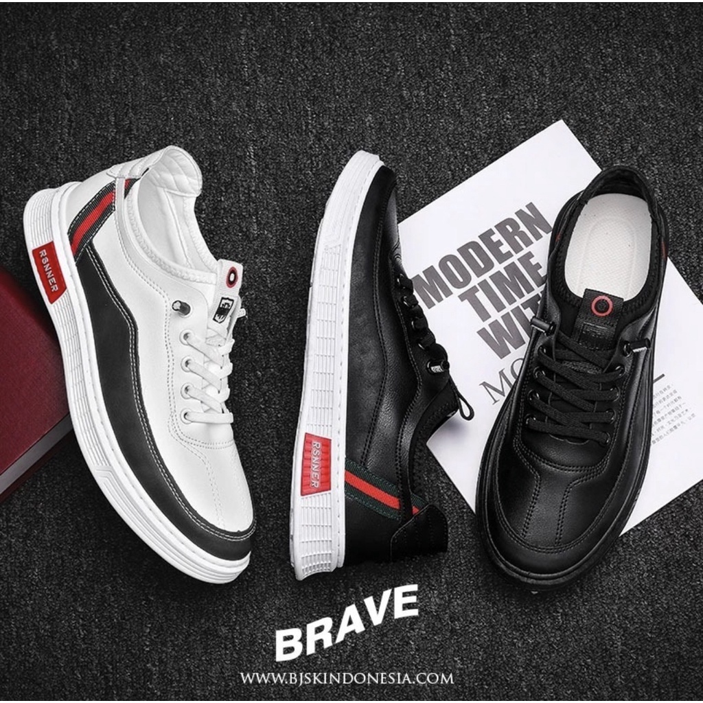 Sepatu Spatu Sneakers Sneaker Snakers Snekers Pria Wanita Import Original Hitam Putih / Sepatu Runni