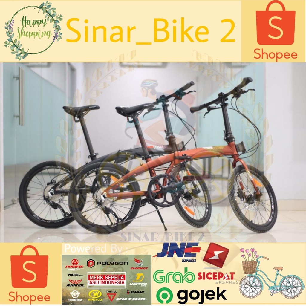 Sepeda Lipat 20Inch Element Ecosmo 9 Garansi Frame 5Tahun (Ekspedisi)