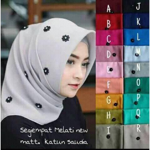 Grosir Jilbab Kerudung Hijab Segiempat Black Jasmine / Segiempat Melati Tabur  ( isi 20pcs )