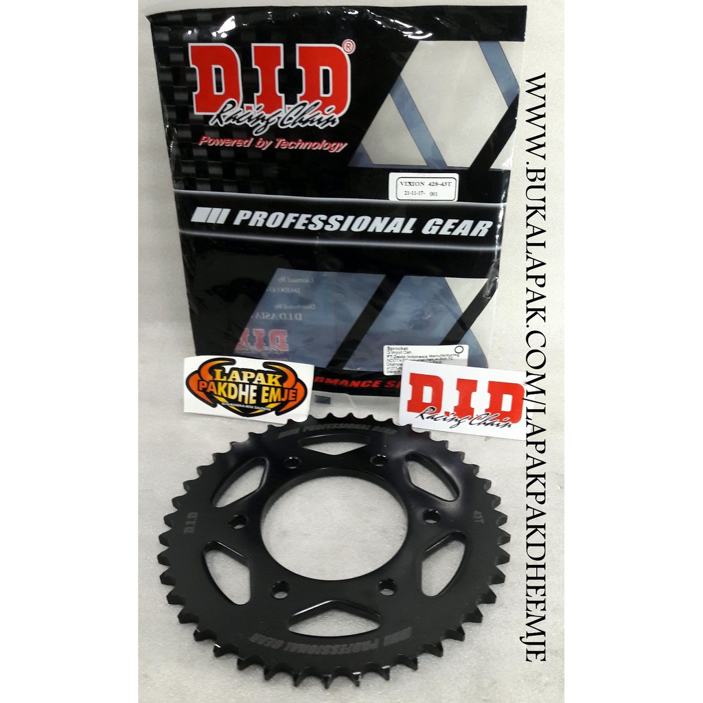 GEAR GEAR BELAKANG 428 43 DID ORIGINAL VIXION BYSON SCORPIO R15 XABRE NVL DID THAILAND LAP