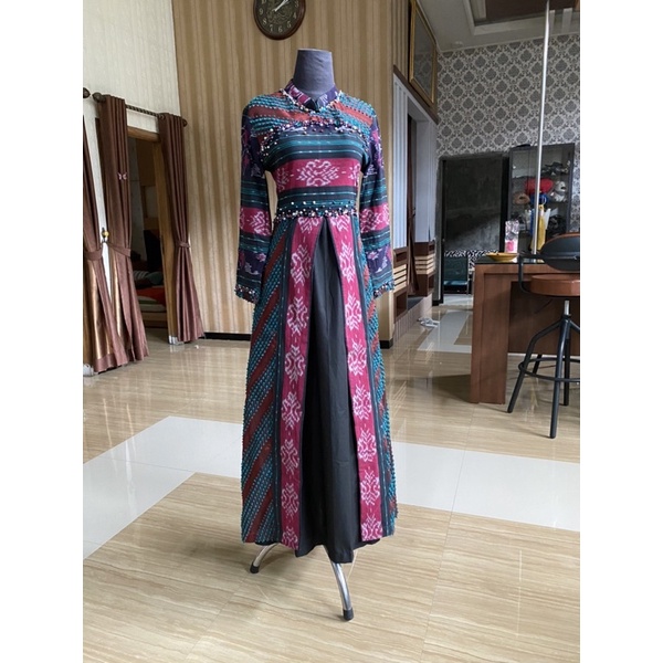 [PRELOVED] dress tenun mix tenun bulu
