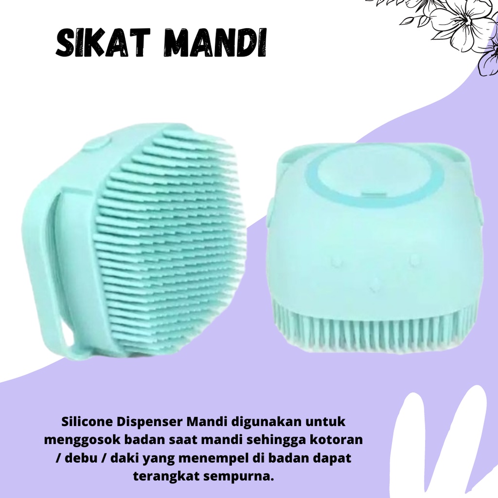 COD!!! Sikat Mandi Bahan Silikon Lembut / Shower Brush Silicone Dispenser Sabun &amp; Shampoo