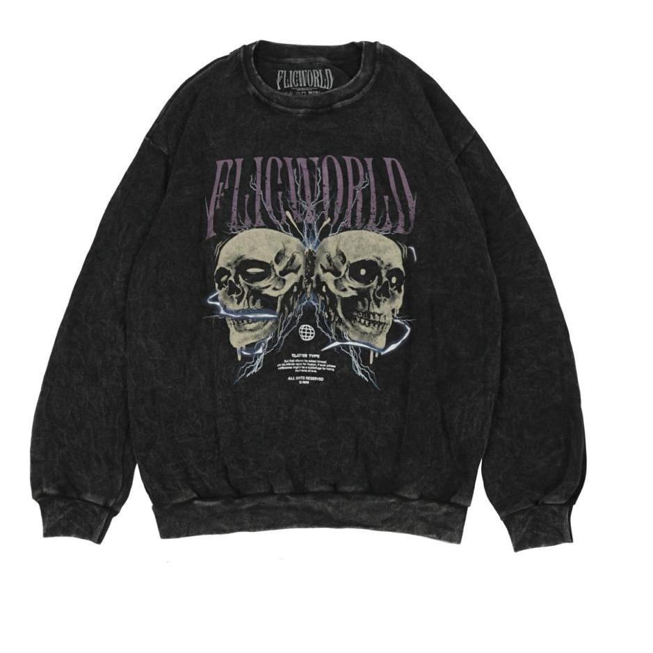 Viral FLICWORLD - Hzeee Washing Crewneck