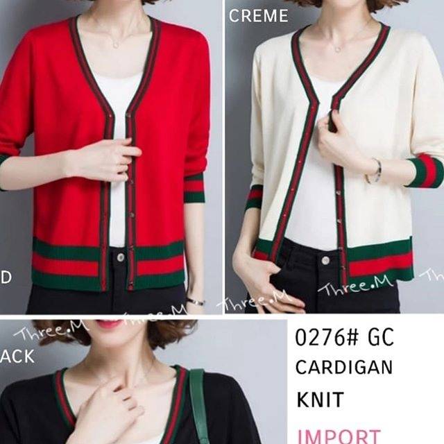 Cardigan knit list gucci / rajut