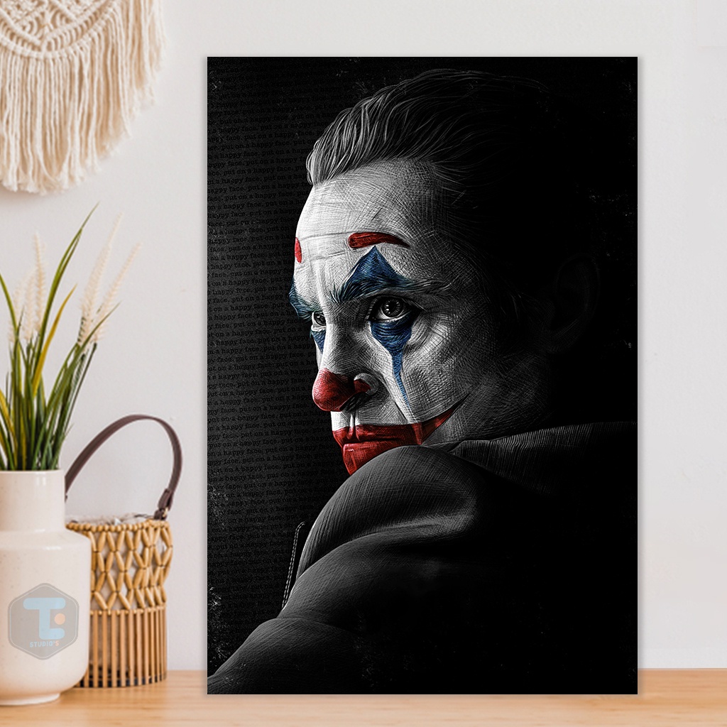 Poster Joker Hiasan Dinding Jokers Pria Lukisan Pajangan Dekorasi Rumah Ruang Kamar Tidur