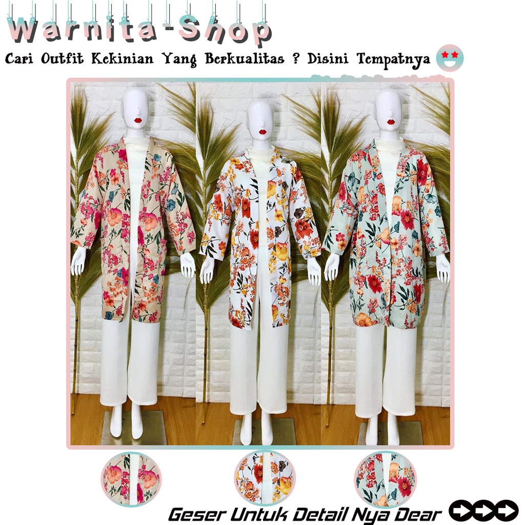 Baju Wanita Outerwear Outer Panjang Motif Outer Jumbo Wanita Outer Panjang Wanita Cardigan Kekinian