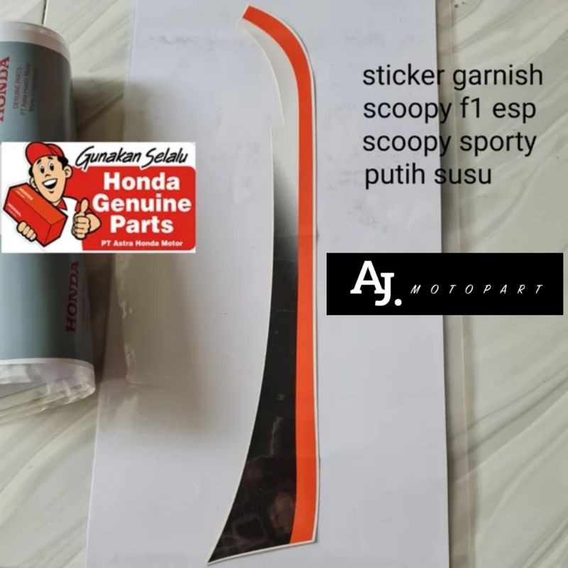 stiker striping stripe kiri new scoopy esp sporty 2017-2019 putih susu ori honda ahm