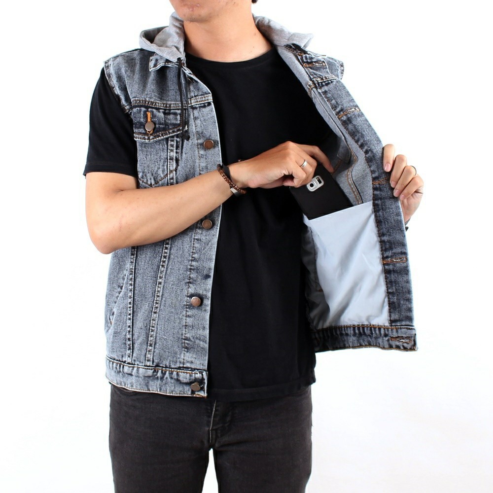 ROMPI JEANS HOODIE SANDWAH PRIA ORIGINAL